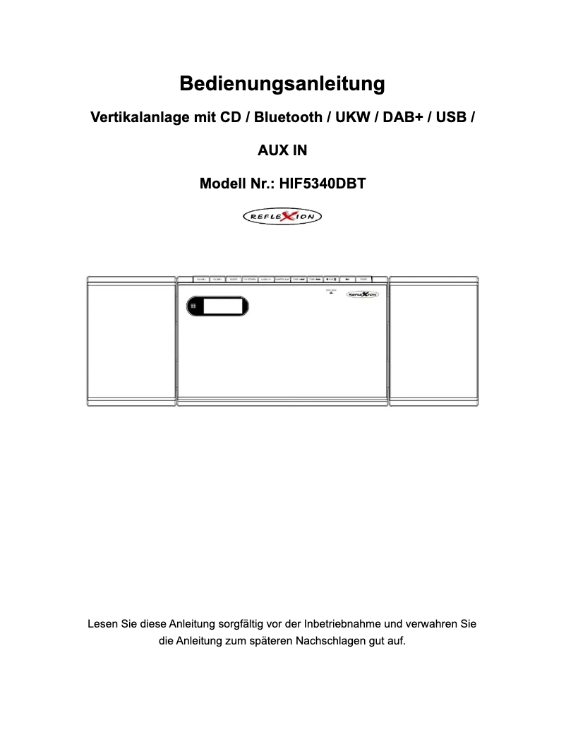 Image de la première page du manuel de l'appareil HIF5340DBT