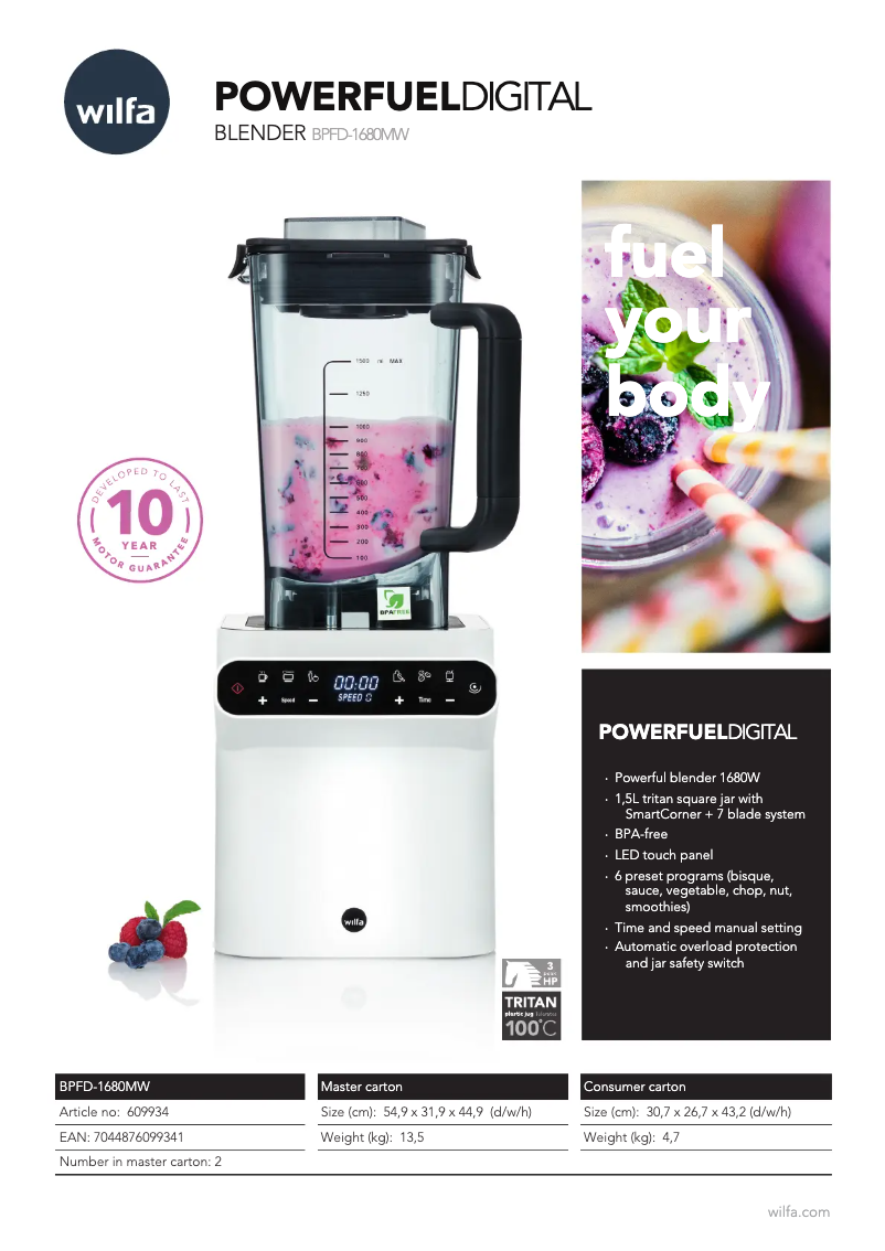 Image de la première page du manuel de l'appareil Powerfuel Digital BPFD-1680MW