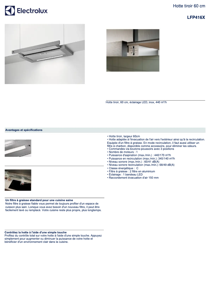 Image de la première page du manuel de l'appareil LFP416X