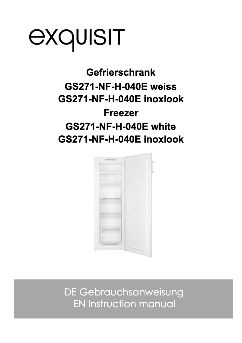 Page 1 de la notice Manuel utilisateur Exquisit GS271-NF-H-040E