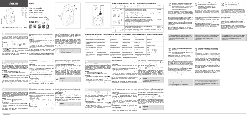 Page n°1 - Instructions / montage Hager TRC270D