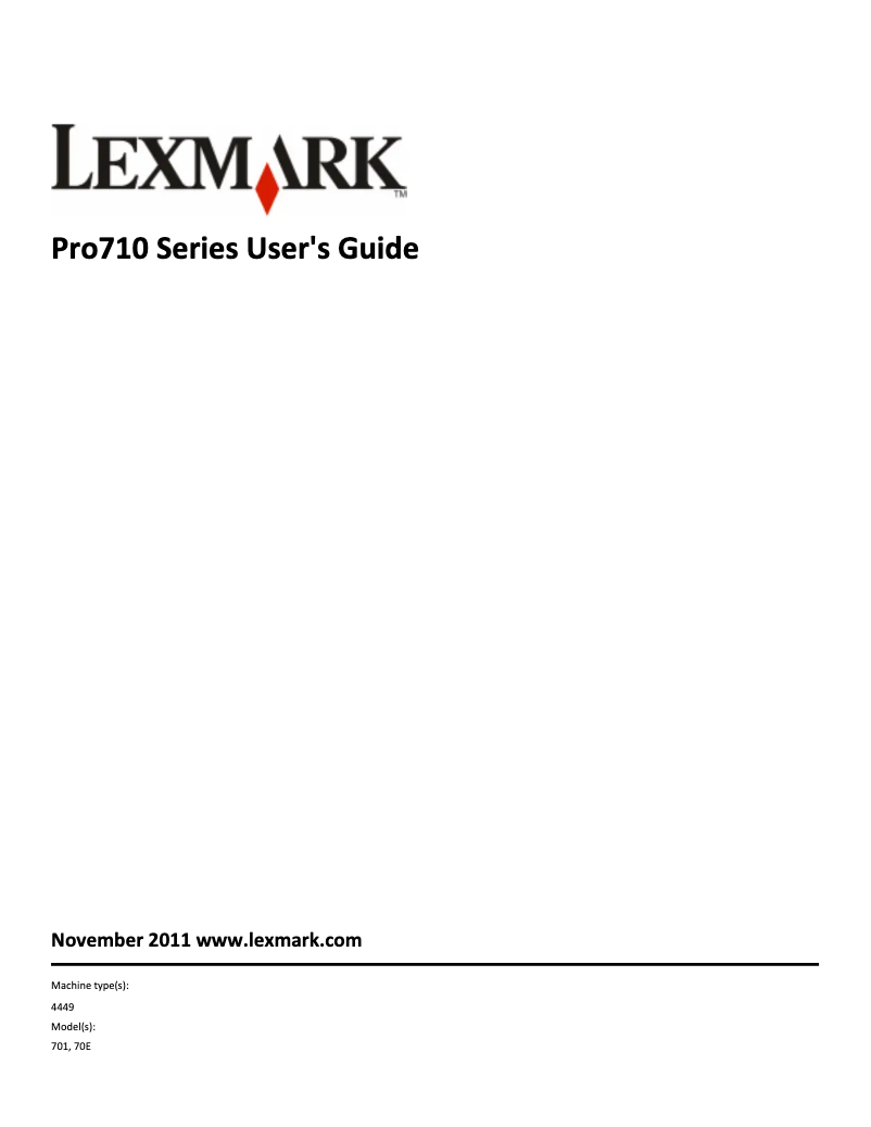 Página 1 del manual Manual de usuario Lexmark Pro715