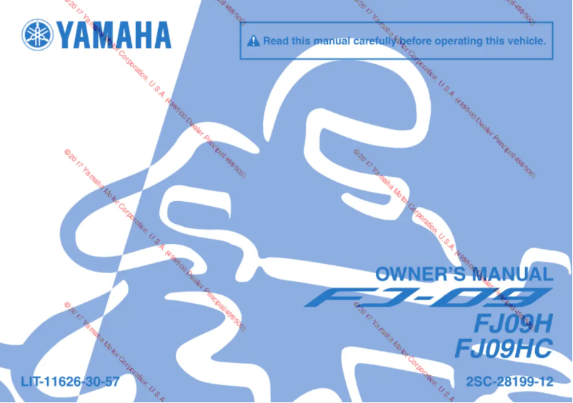 Page n°1 - Manuel utilisateur Yamaha FJ-09 (2017)