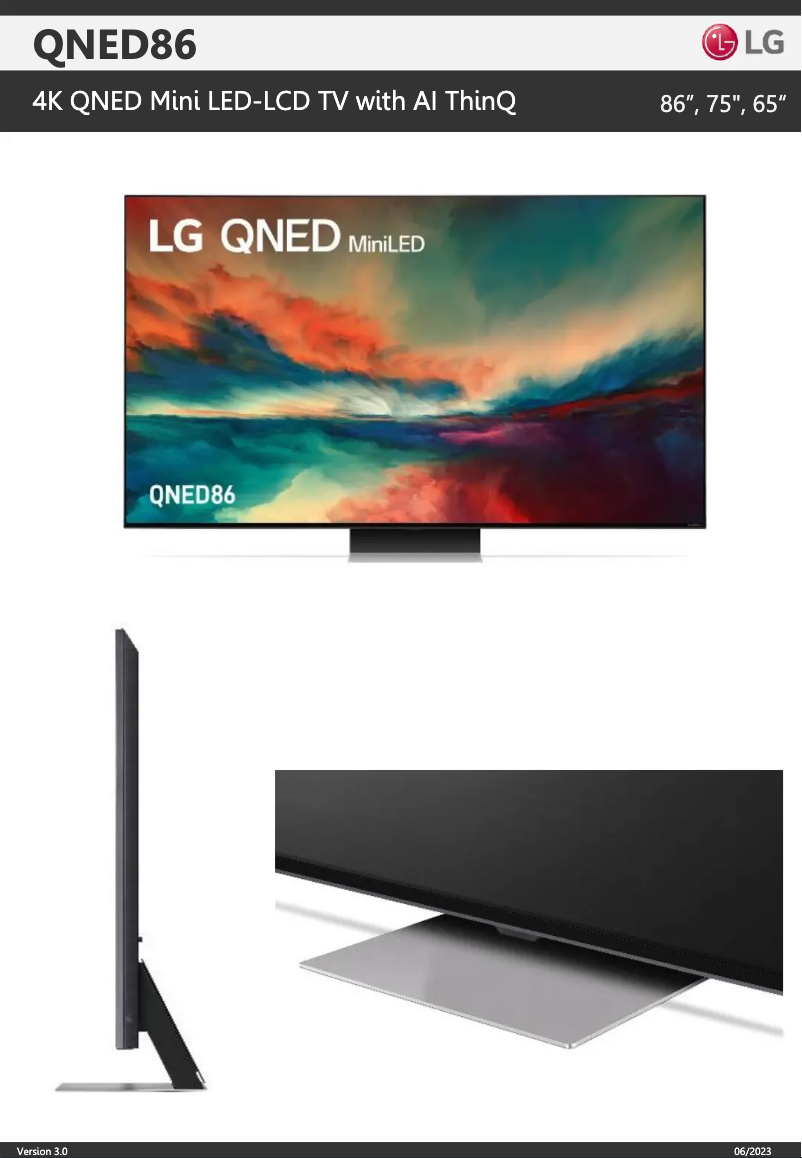 Image de la première page du manuel de l'appareil 86QNED86SRA