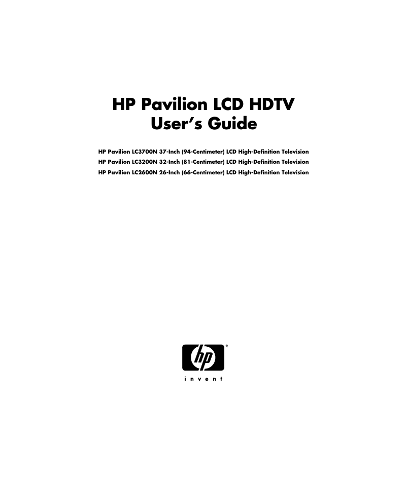 Page 1 of the manual User Manual HP Pavilion LC3200N