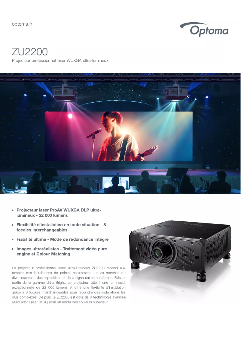 Image de la première page du manuel de l'appareil ZU2200