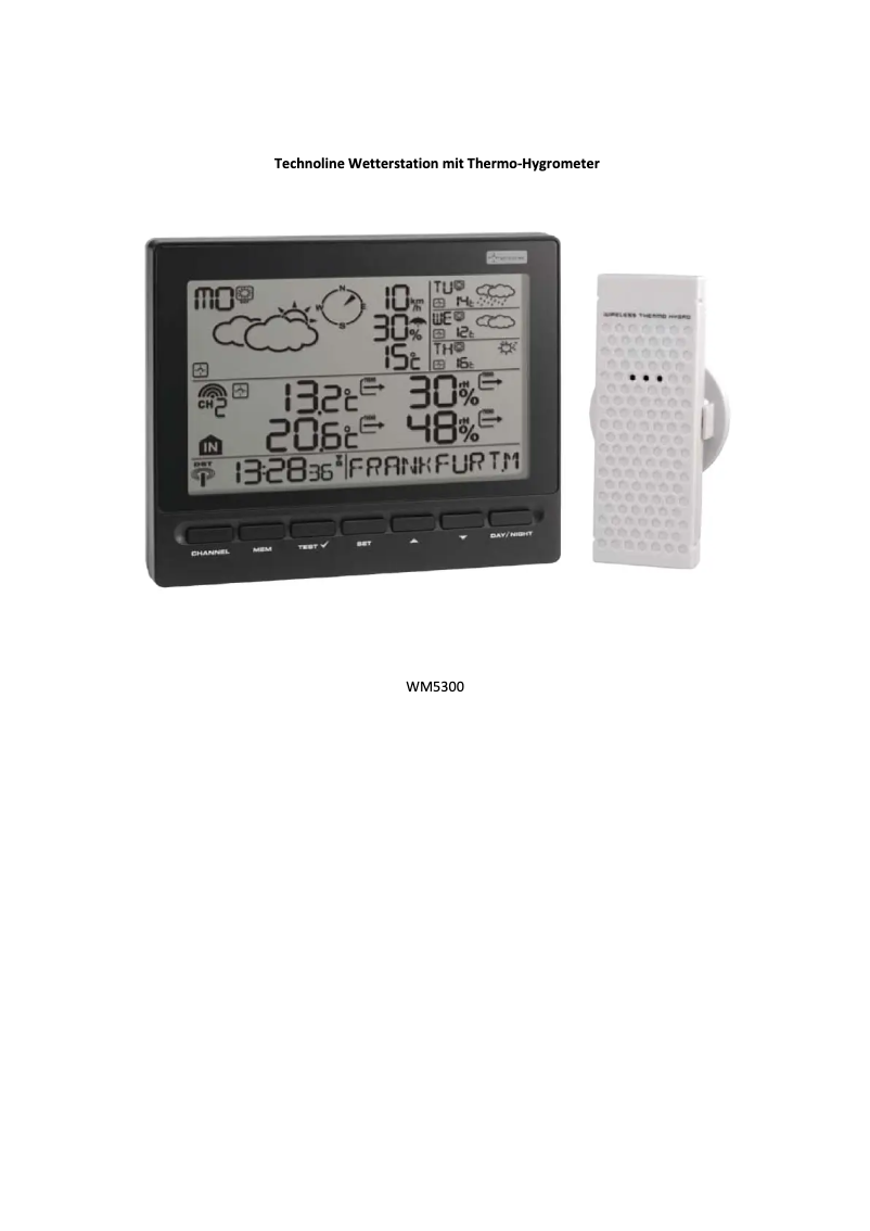 Page n°1 - Manuel utilisateur Techno Line WM 5300