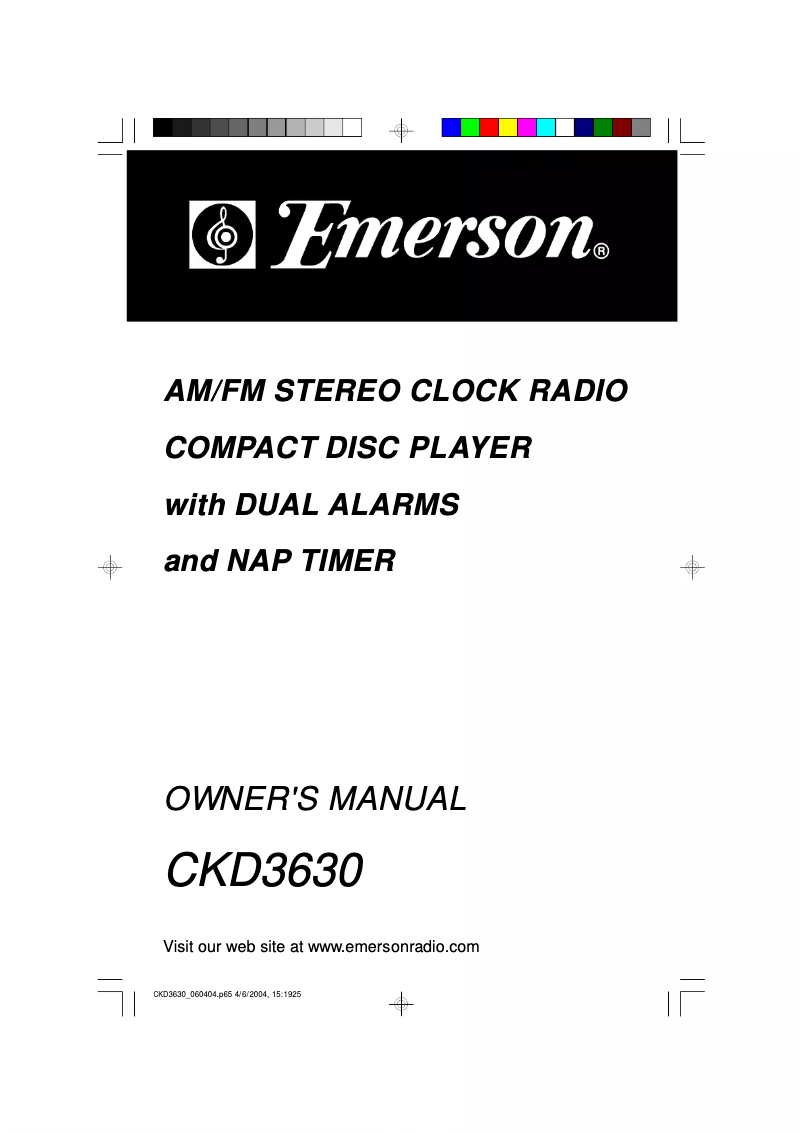 Page n°1 - Manuel utilisateur Emerson CKD3630