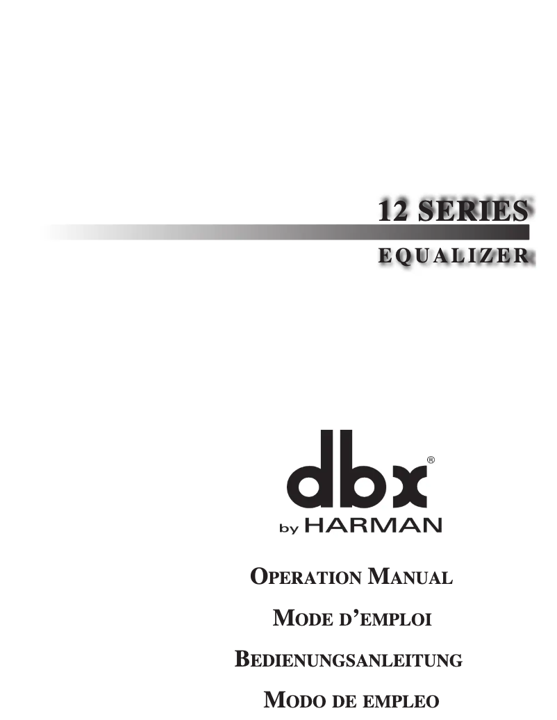 Page n°1 - Manuel utilisateur DBX 1215
