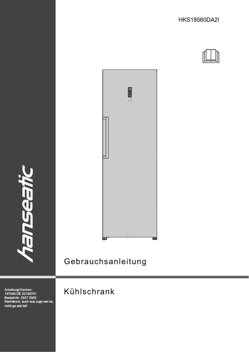 Imagen de la primera página del manual del dispositivo HKS18560DA2I