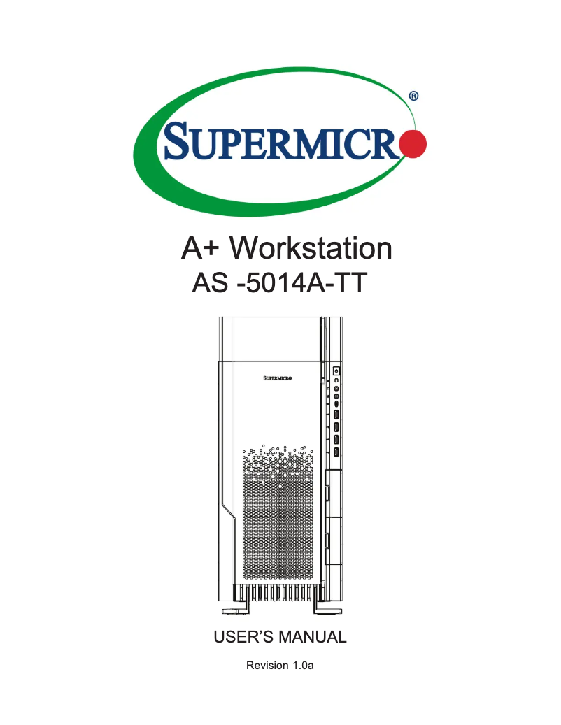 Page n°1 - Manuel utilisateur Supermicro A+ SuperWorkstation 5014A-TT