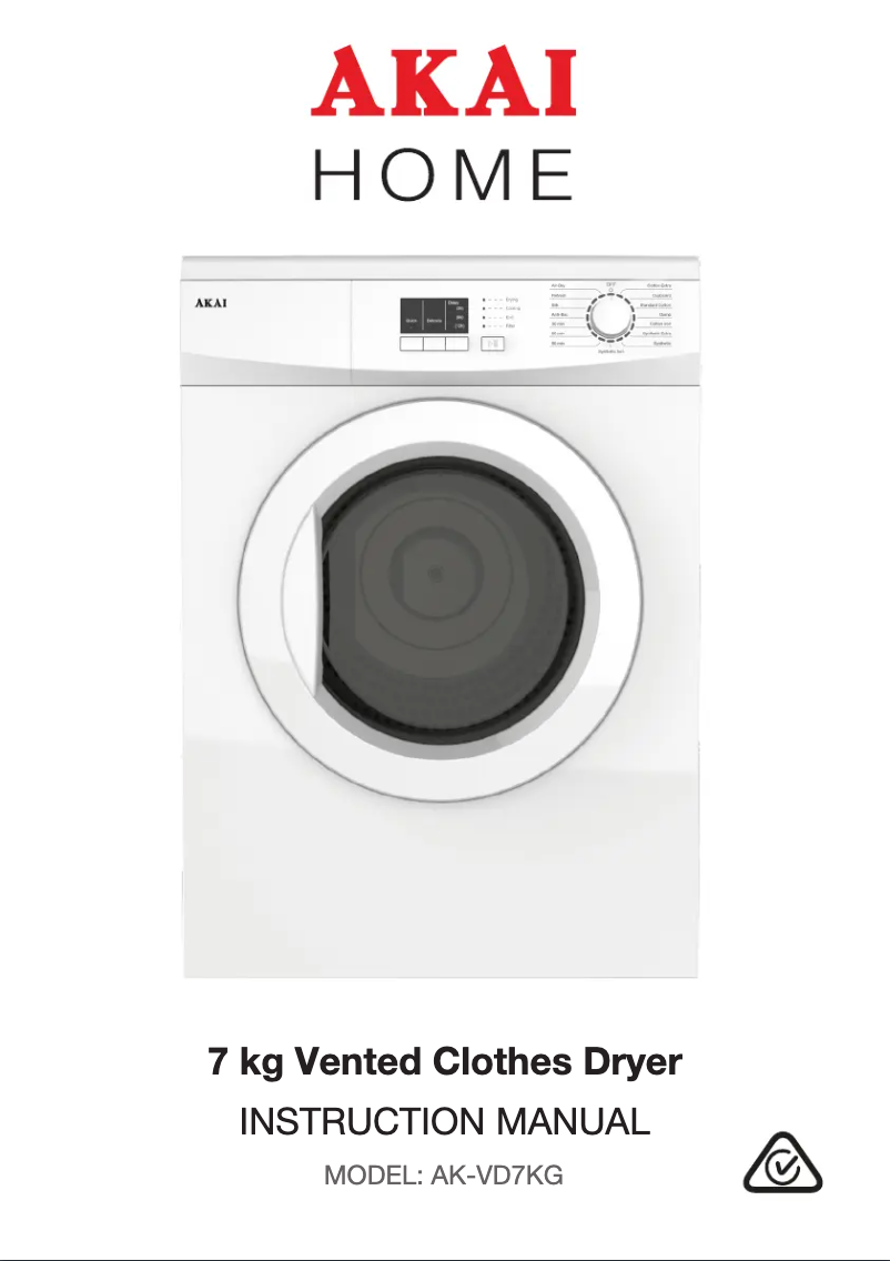 Image de la première page du manuel de l'appareil AK-VD7KG