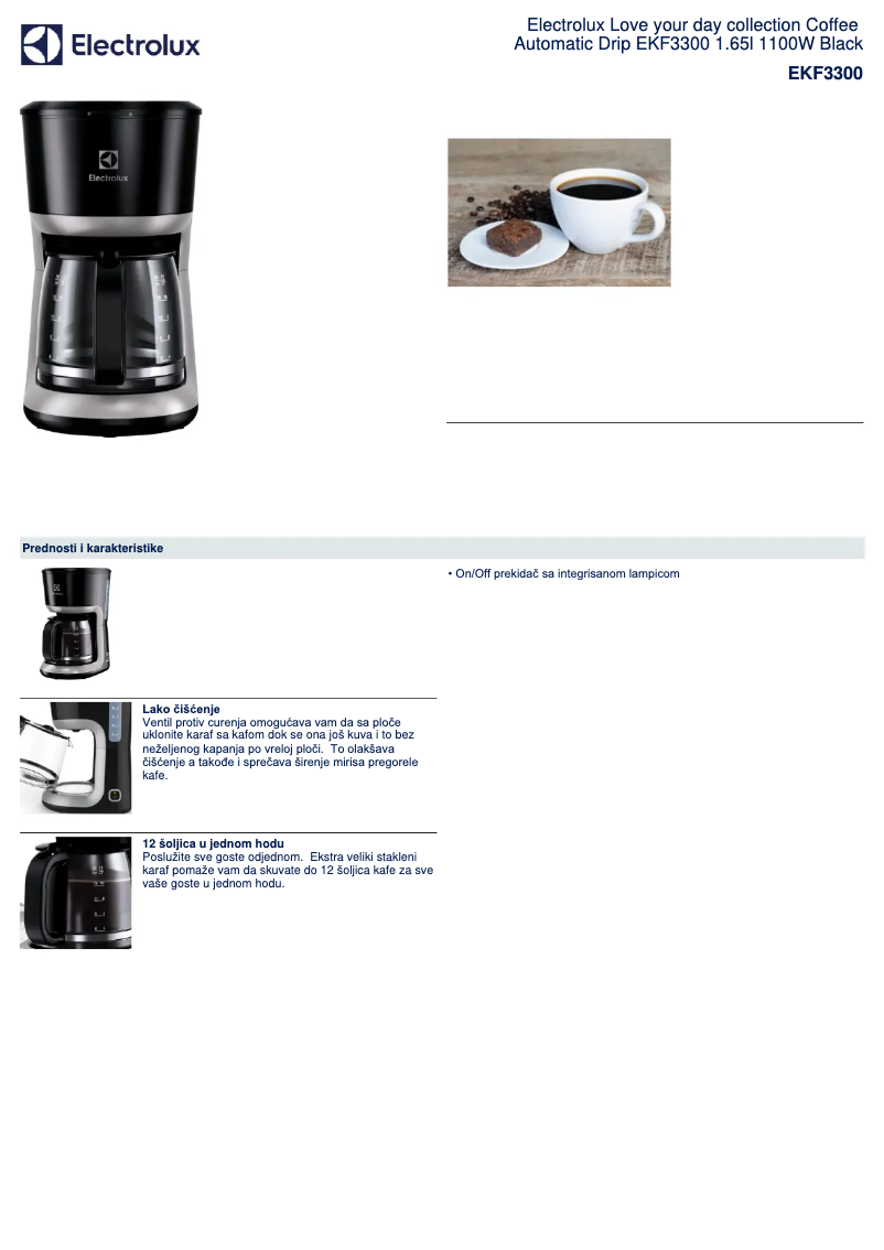 Page n°1 - Fiche technique Electrolux EKF3300