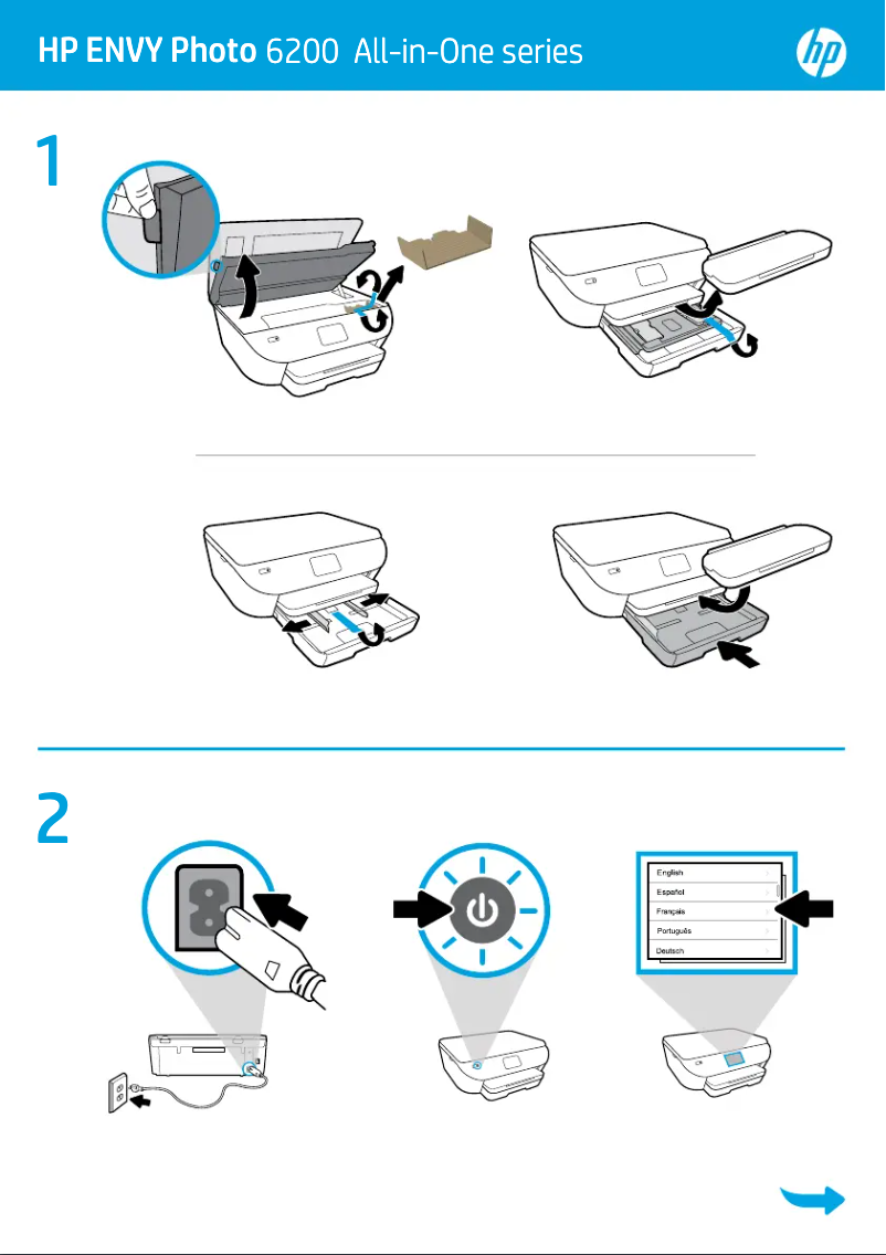 Page 1 de la notice Guide d'installation HP ENVY 6200 All-in-One
