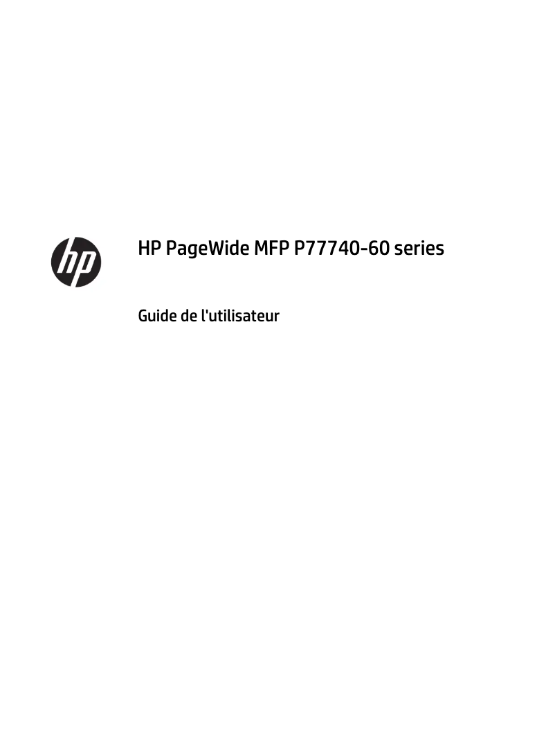 Page 1 de la notice Manuel utilisateur HP PManaged P77740