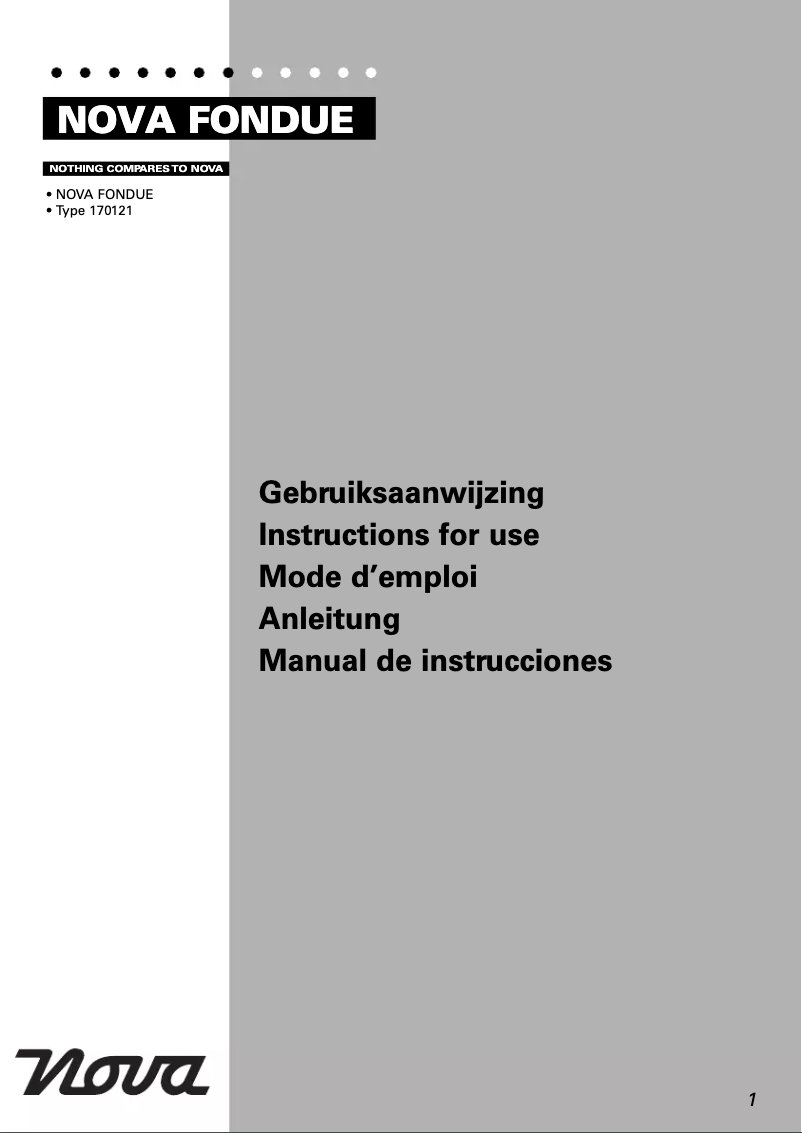 Page 1 de la notice Manuel utilisateur Nova 170121