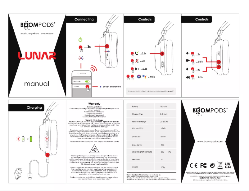 Page n°1 - Manuel utilisateur Boompods Lunar