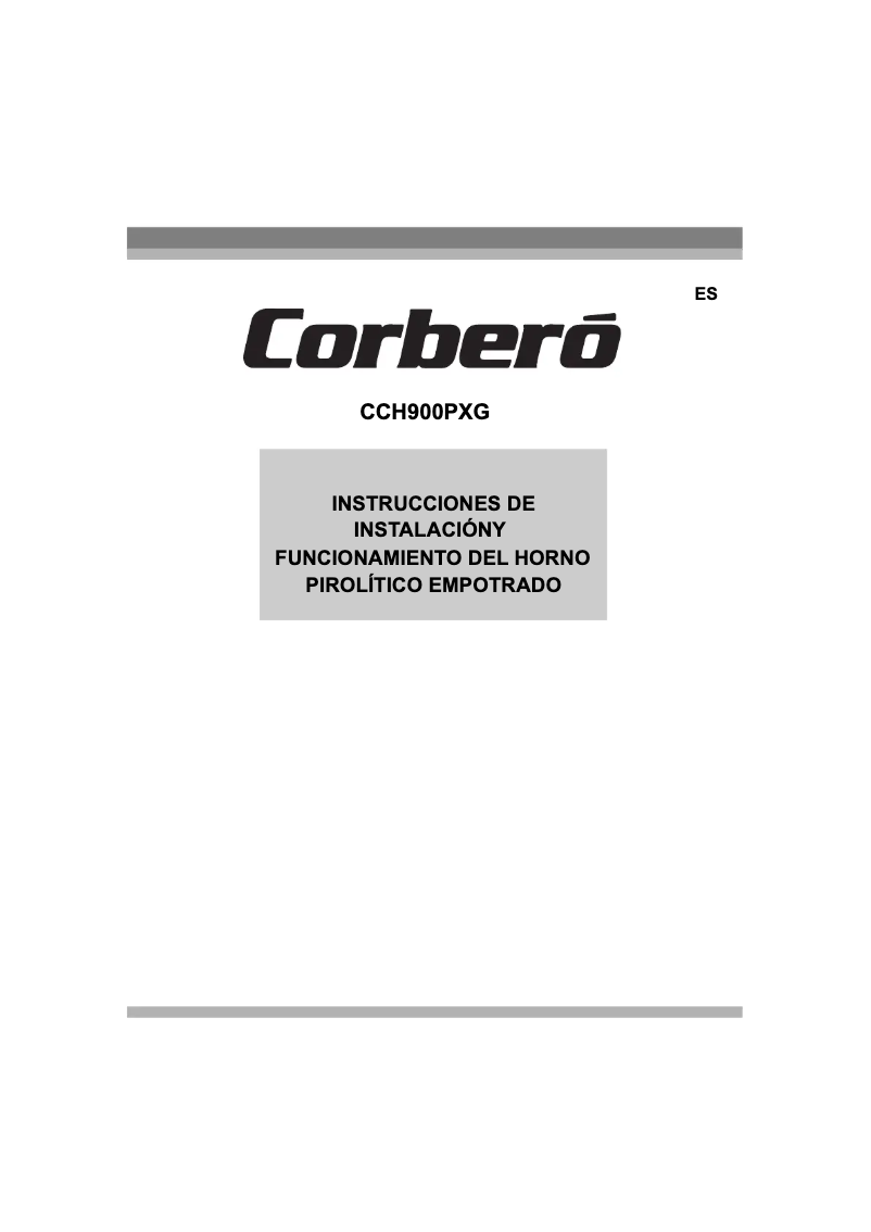 Page n°1 - Manuel utilisateur Corbero CCH 900 PXG