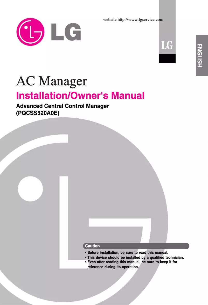Page n°1 - Manuel utilisateur LG PQCSS520A0E