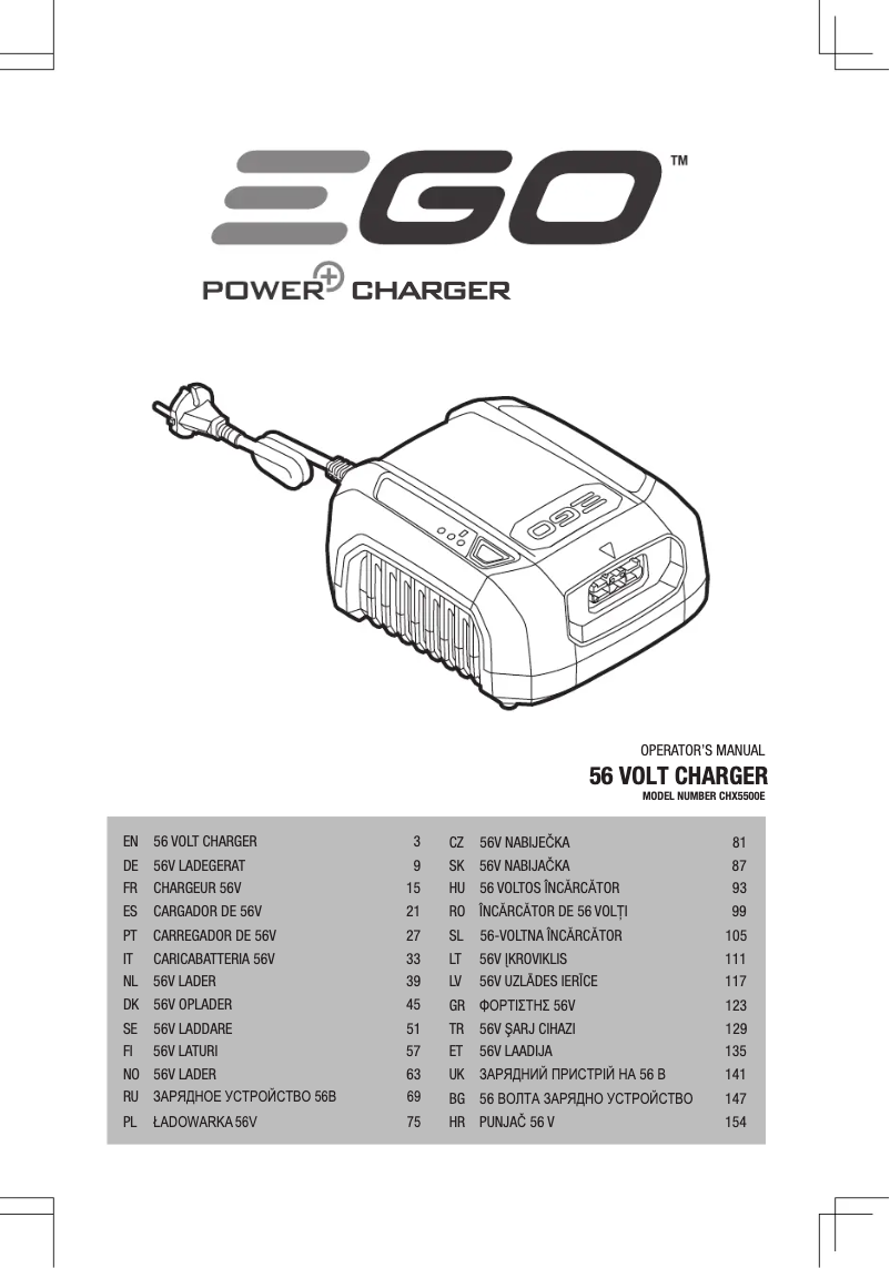 Página 1 del manual Manual de usuario EGO CHX5500