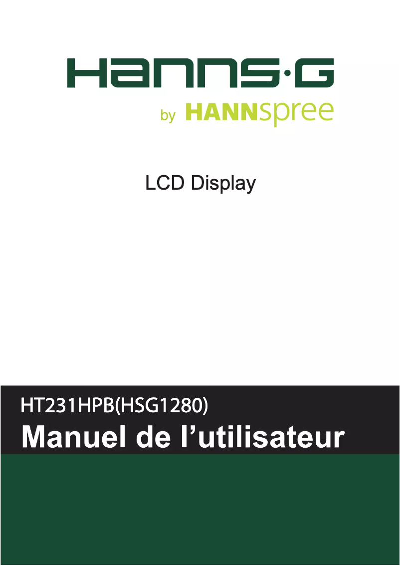 Page 1 de la notice Manuel utilisateur Hannspree HT 231 HPB