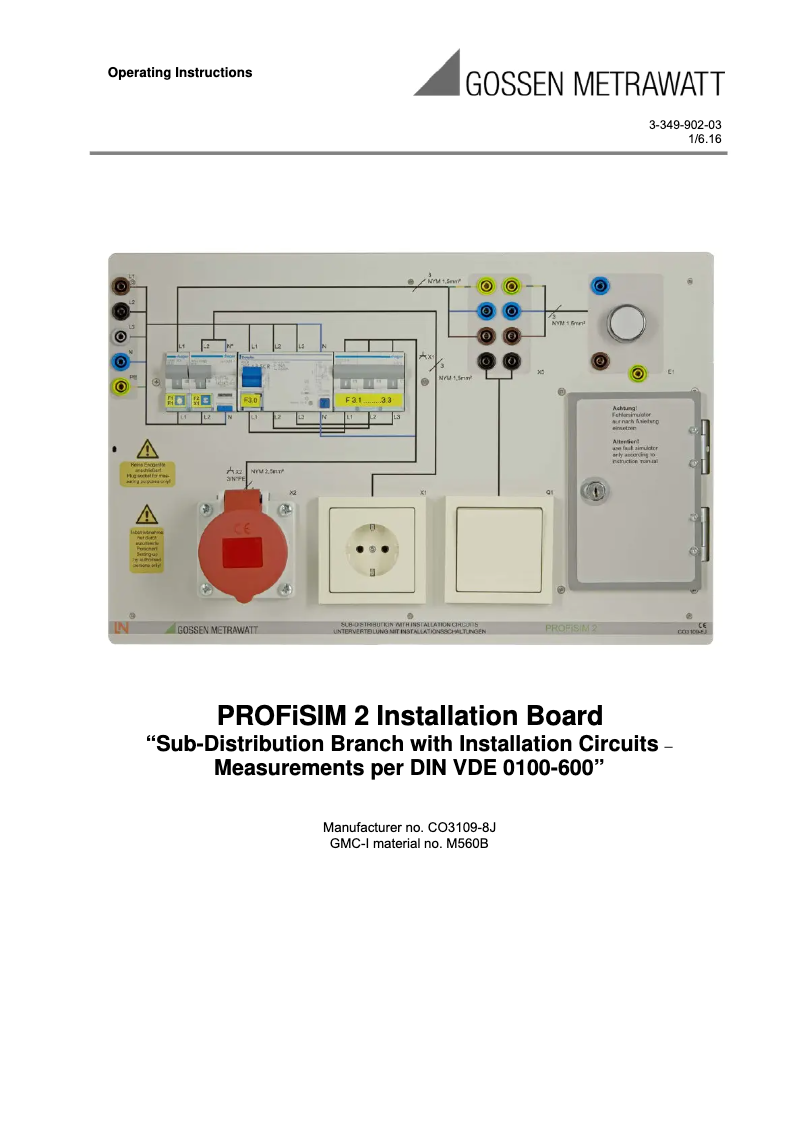 Image de la première page du manuel de l'appareil PROFiSIM 2