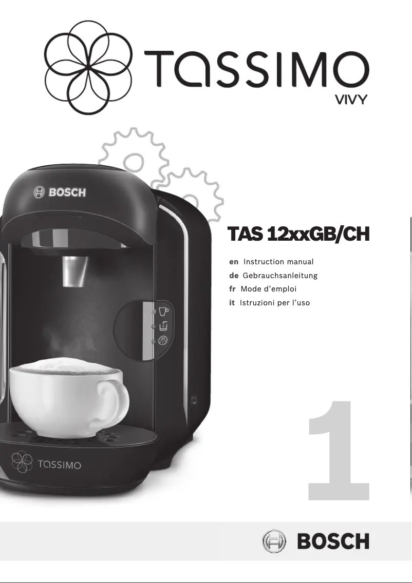 Page 1 of the manual User Manual Bosch Tassimo Vivy TAS1252