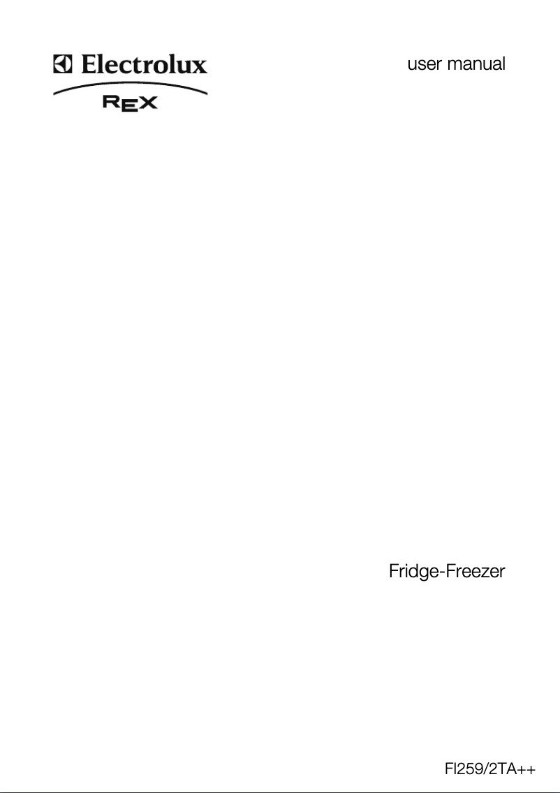 Page 1 de la notice Manuel utilisateur Electrolux-Rex FI2592TA++