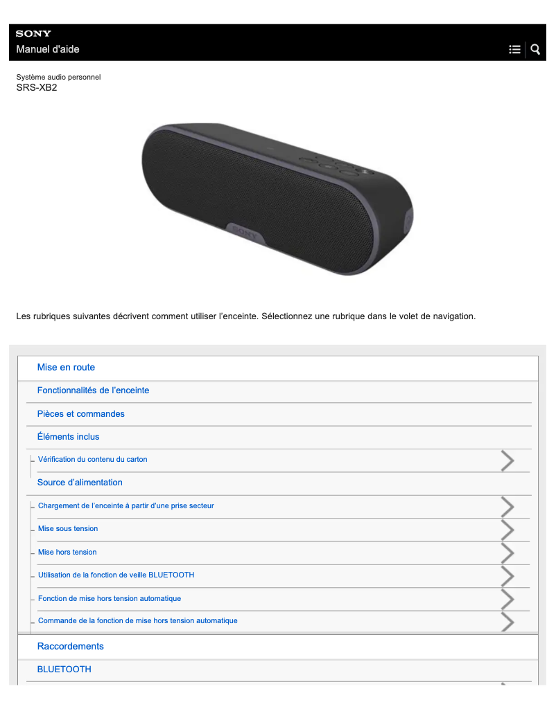 Página 1 del manual Manual de usuario Sony SRS-XB2