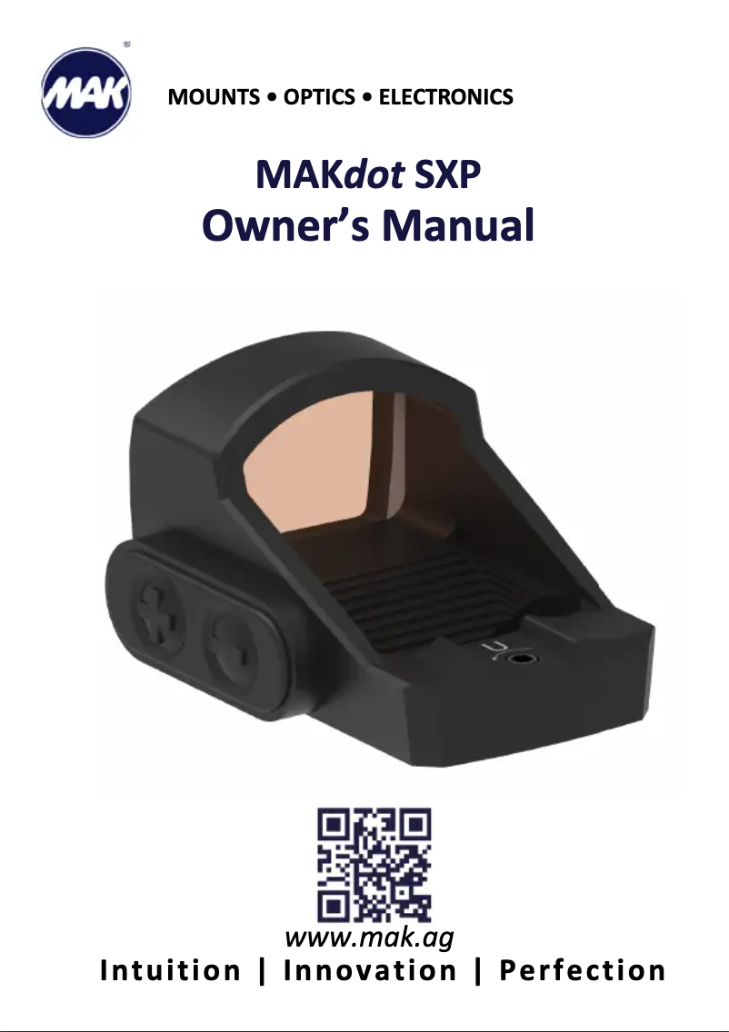 Page n°1 - Manuel utilisateur MAK dot SXP