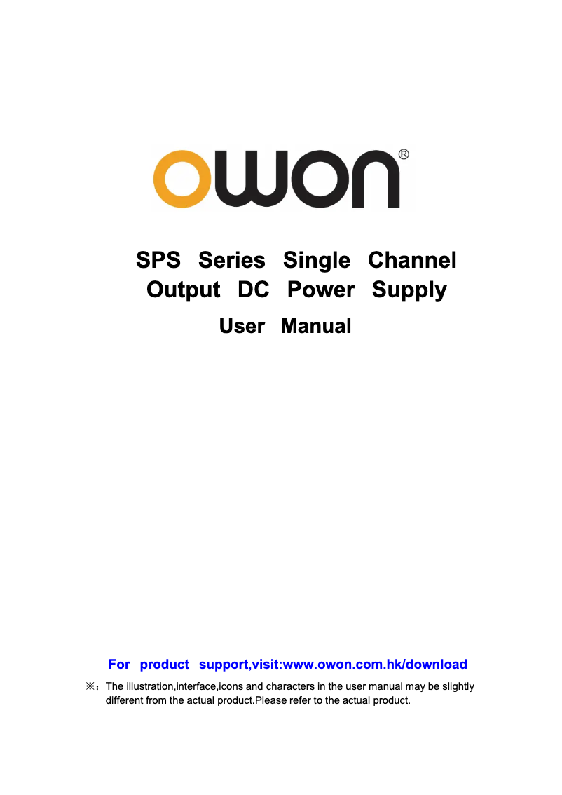 Page n°1 - Manuel utilisateur Owon SPS3081