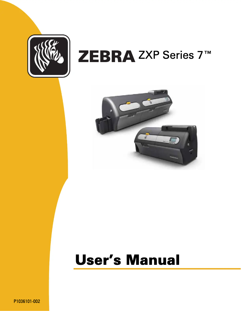 Page 1 de la notice Manuel utilisateur Zebra ZXP Series 7