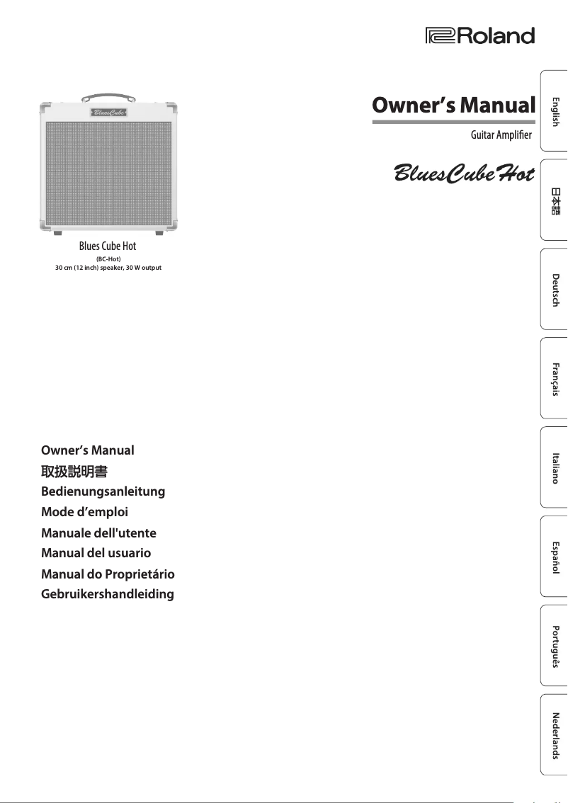 Page n°1 - Manuel utilisateur Roland Blues Cube Hot