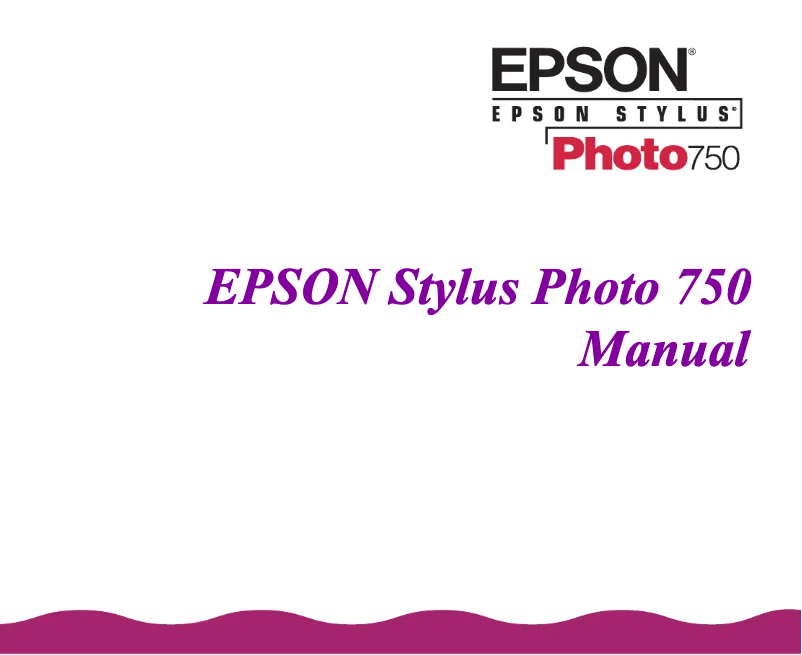 Page 1 de la notice Manuel utilisateur Epson Stylus Photo 750