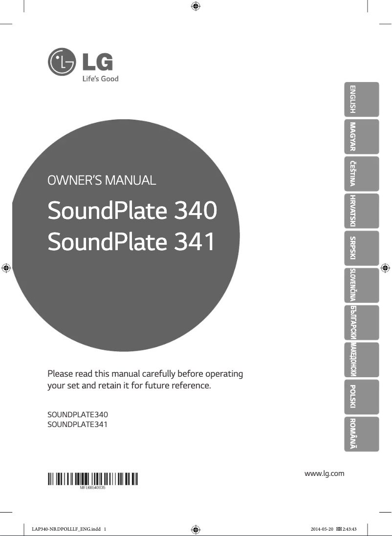 Image de la première page du manuel de l'appareil SoundPlate 340