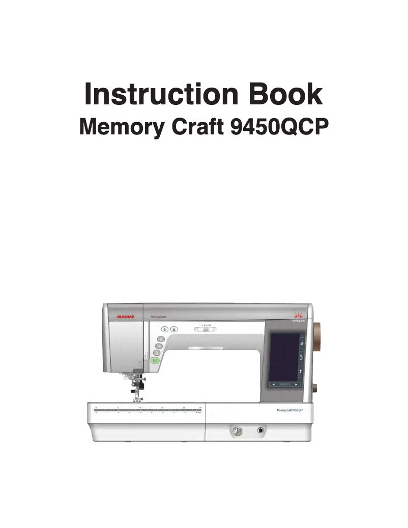 Page 1 de la notice Manuel utilisateur Janome Memory Craft 9450QCP