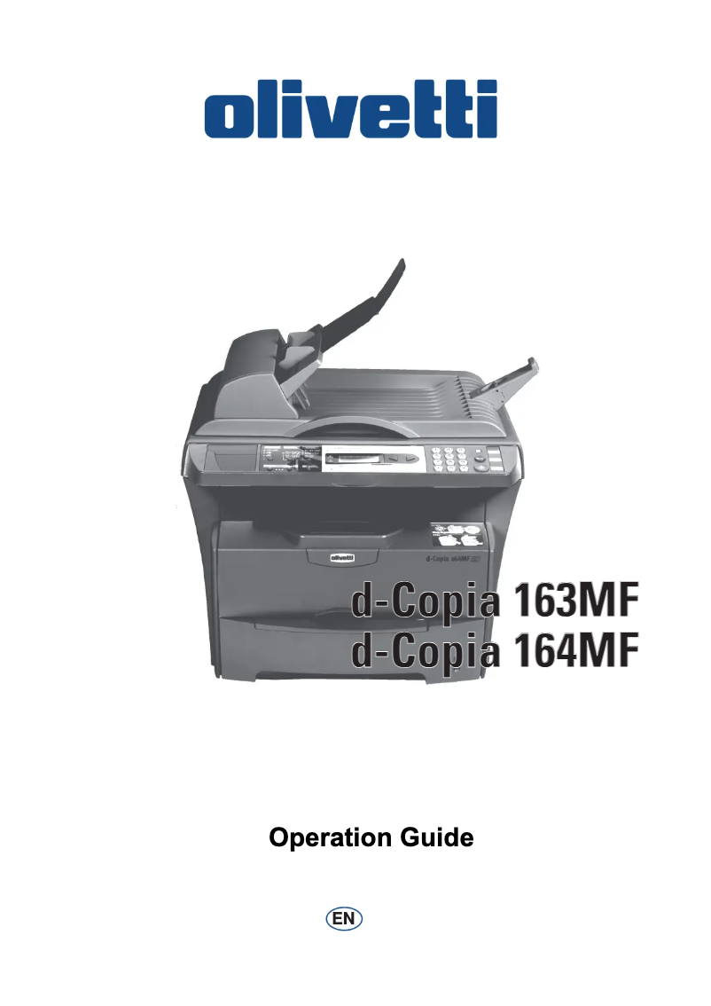 Page n°1 - Manuel utilisateur Olivetti d-Copia 164MF