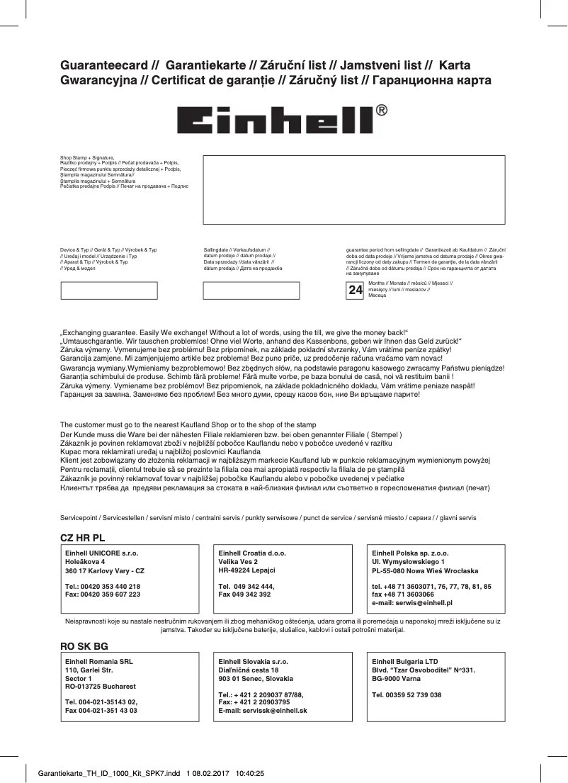 Página 1 del manual Manual de usuario Einhell TH-ID 1000 KIT