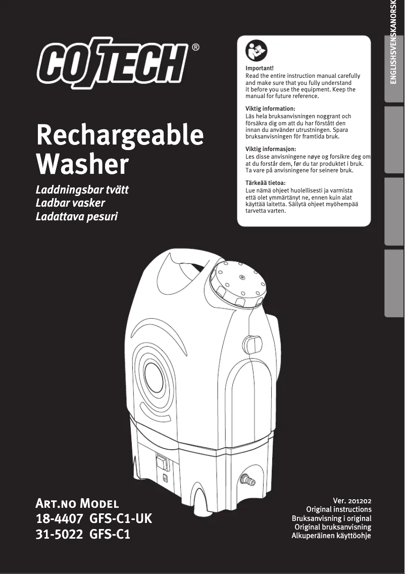 Page 1 de la notice Manuel utilisateur Cotech GFS-C1