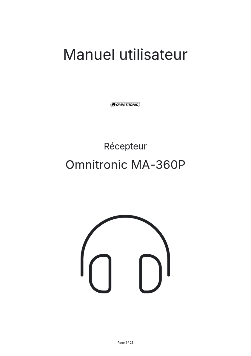 Image de la première page du manuel de l'appareil MA-360P