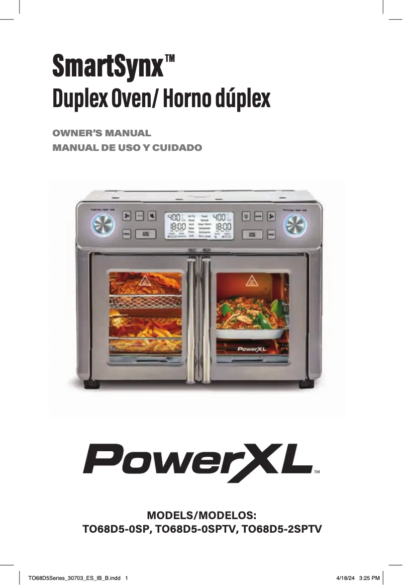 Page n°1 - Manuel utilisateur PowerXL SmartSynx TO68D5-0SP