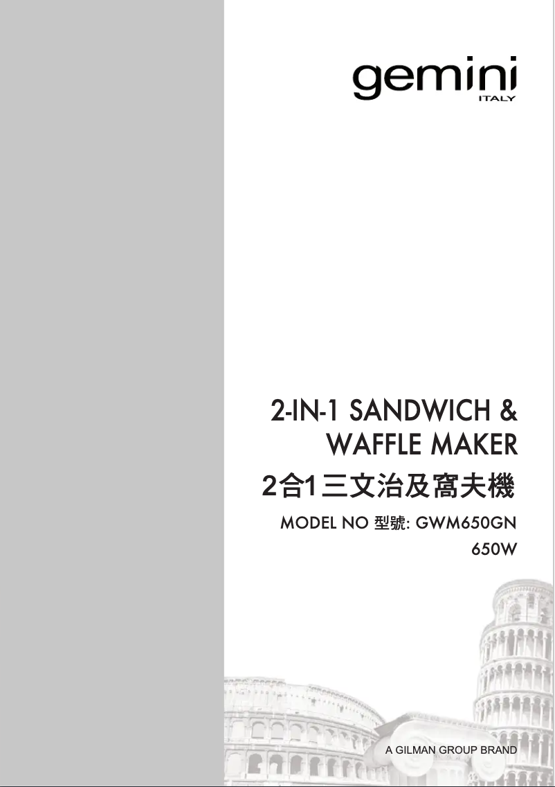 Page 1 de la notice Manuel utilisateur Gemini GWM650GN