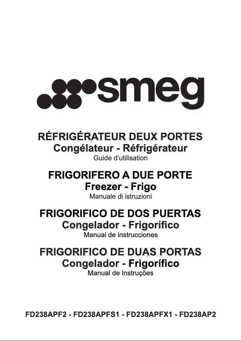 Page 1 de la notice Manuel utilisateur Smeg FD238AP2