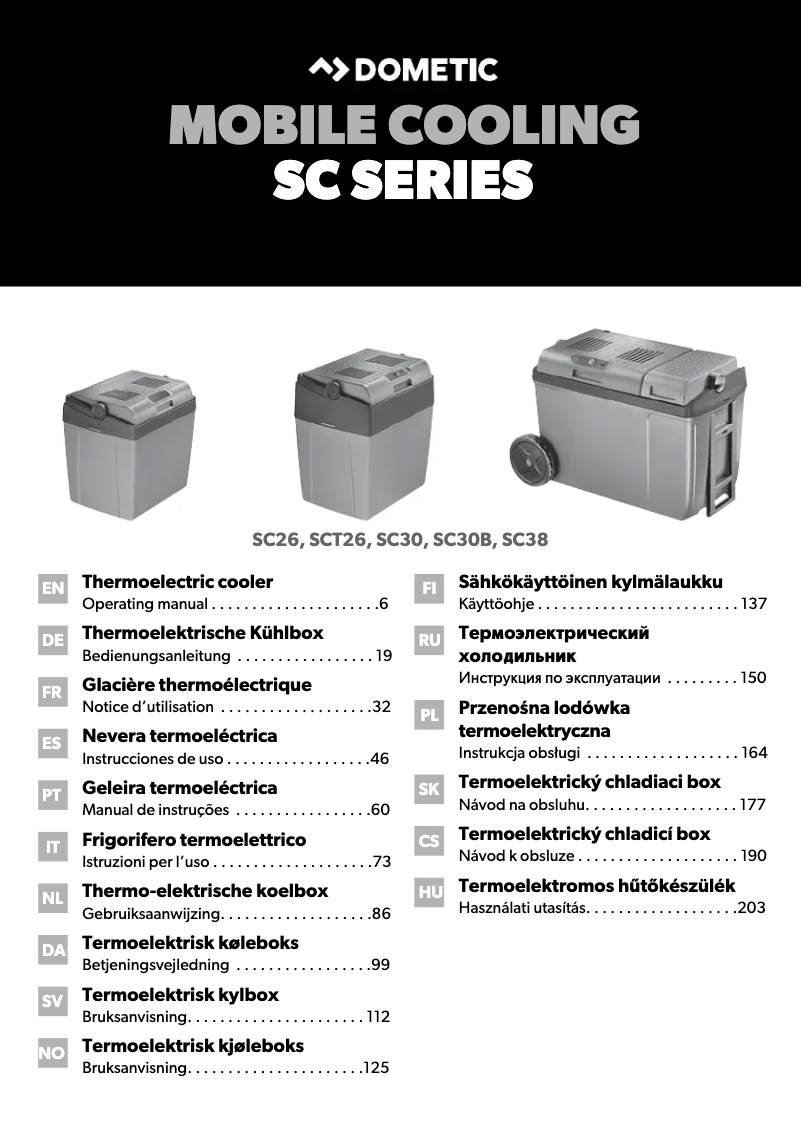 Page 1 de la notice Manuel utilisateur Dometic CoolFun SC 30B