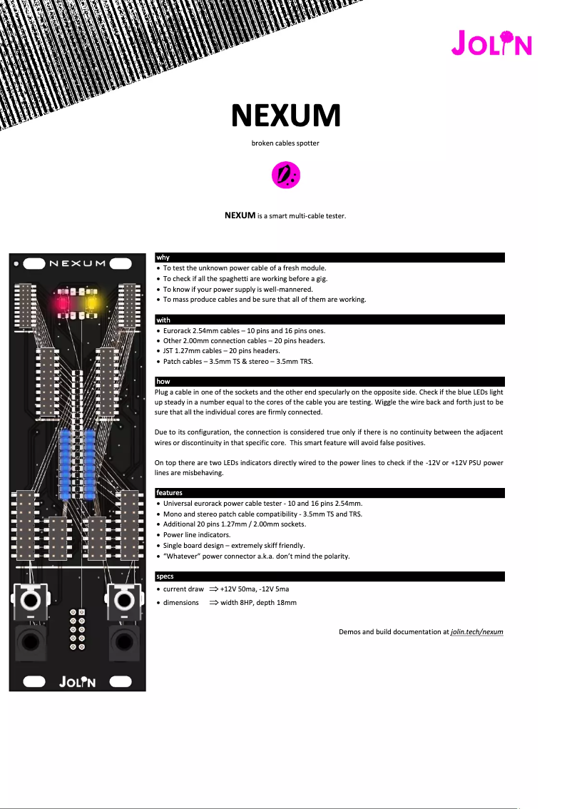 Image de la première page du manuel de l'appareil Nexum