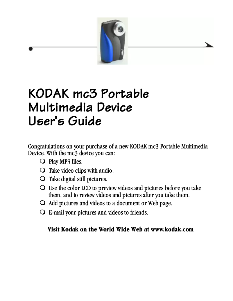 Image de la première page du manuel de l'appareil mc3