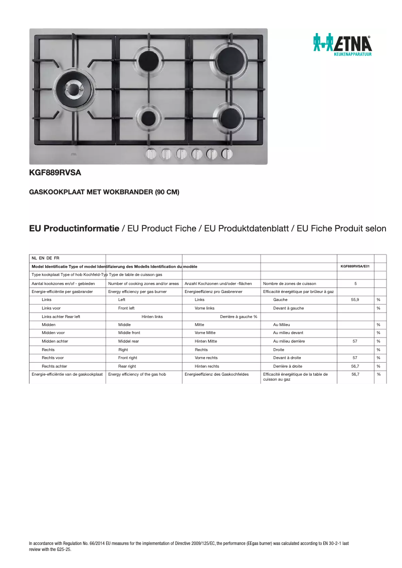 Image de la première page du manuel de l'appareil KGF889RVSA