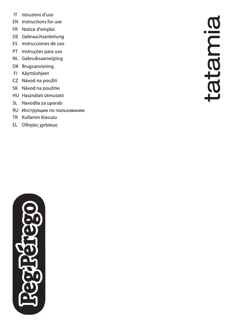Page 1 de la notice Manuel utilisateur Peg Perego Tatamia