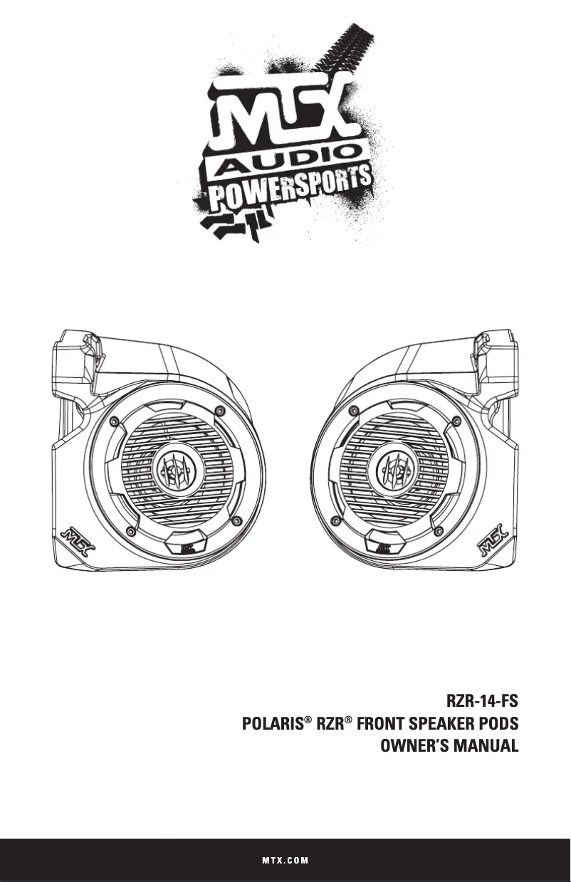 Page 1 de la notice Manuel utilisateur MTX Audio RZR-14-FS