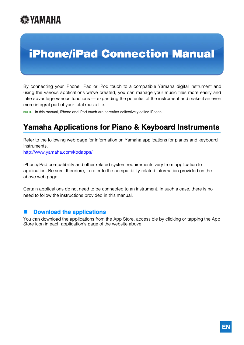 Page 1 de la notice Manuel utilisateur Yamaha Clavinova CVP-208M